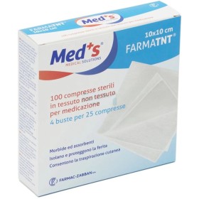 Farmac-zabban Garza Compressa Meds Tessuto Non Tessuto 10x10cm 100 Pezzi