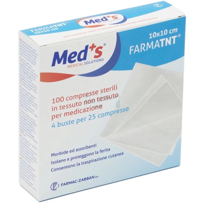 Farmac-zabban Garza Compressa Meds Tessuto Non Tessuto 10x10cm 100 Pezzi