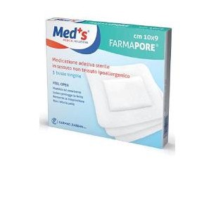 Farmac-zabban Cerotto Meds Farmapore Sterile Con Tampone Di Garza Centrale E Bordi Adesivi 6x9 Cm 5 Pezzi