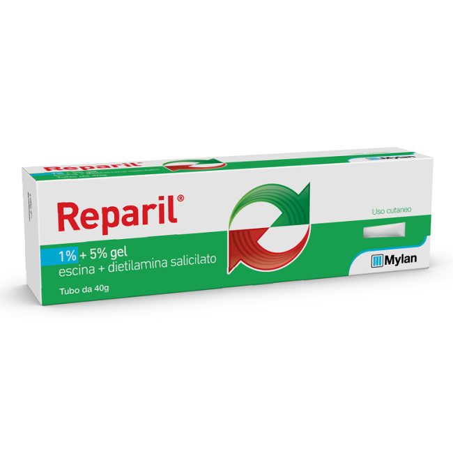 Reparil 1% + 5% Gel antinfiammatorio con escina e dietilamina salicilato 40 g