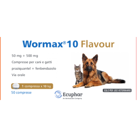 Loxavet Pharma Gmbh Wormax 10 Flavour 50 Mg + 500 Mg Compresse Per Cani E Gatti Loxavet Pharma Gmbh Wormax 10 Flavour 50 Mg + 500 Mg Compresse Per Cani E Gatti