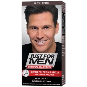 Combe Just For Men Shampoo Colorante H55 Nero Attivatore Chiaro 38,5 Ml + Base Colore 27,5 Ml