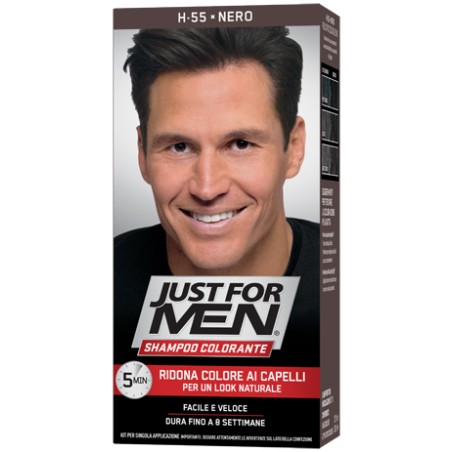 Combe Just For Men Shampoo Colorante H55 Nero Attivatore Chiaro 38,5 Ml + Base Colore 27,5 Ml Combe Just For Men Shampoo Colorante H55 Nero Attivatore Chiaro 38,5 Ml + Base Colore 27,5 Ml