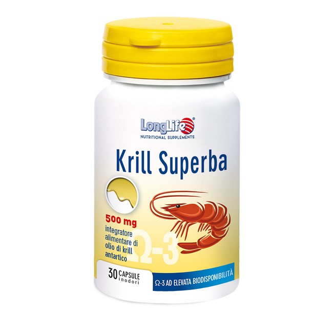 Longlife Krill Superba 30 Capsule Inodori Da 600 Mg Longlife Krill Superba 30 Capsule Inodori Da 600 Mg