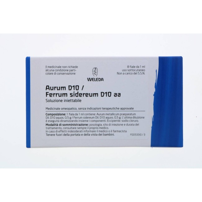 Weleda Aurum D10 Ferrum Sidereum D10 8 Fiale Da 1 Ml L'una Weleda Aurum D10 Ferrum Sidereum D10 8 Fiale Da 1 Ml L'una