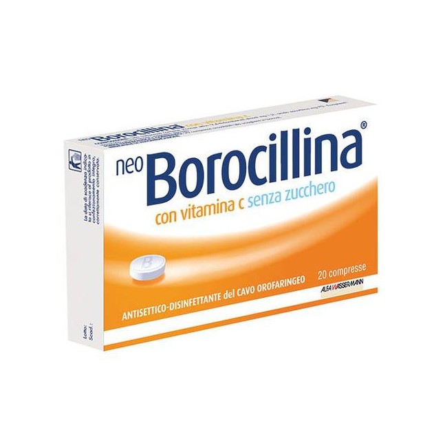 Alfasigma Neo Borocillina 1,2 Mg + 70 Mg Pastiglie Con Vitamina C Senza Zucchero 2,4 Diclorobenzil Alcool, Acido Ascorbico
