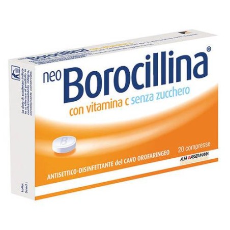 Alfasigma Neo Borocillina 1,2 Mg + 70 Mg Pastiglie Con Vitamina C Senza Zucchero 2,4 Diclorobenzil Alcool, Acido Ascorbico Alfasigma Neo Borocillina 1,2 Mg + 70 Mg Pastiglie Con Vitamina C Senza Zucchero 2,4 Diclorobenzil Alcool, Acido Ascorbico