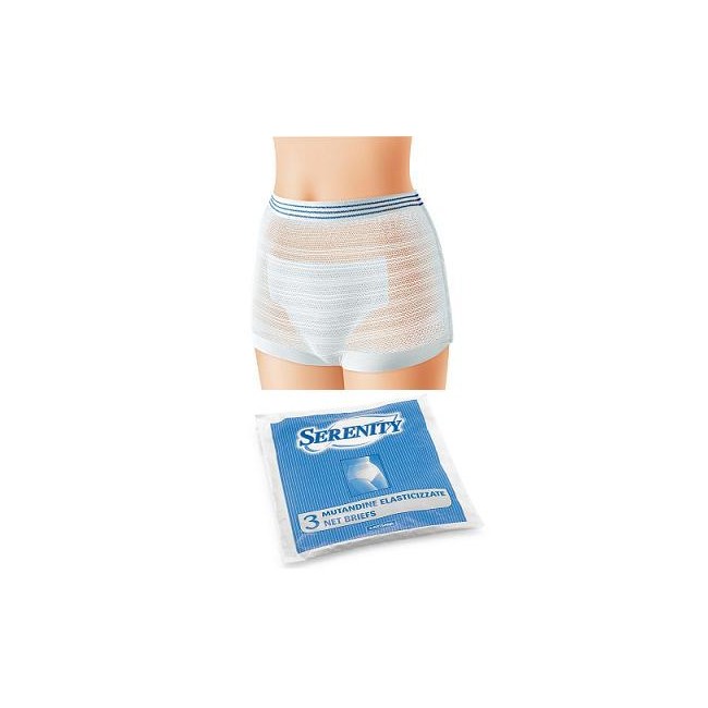 Mutandina Elastica Rettangolare A Rete Serenity L 3 Pezzi Mutandina Elastica Rettangolare A Rete Serenity L 3 Pezzi