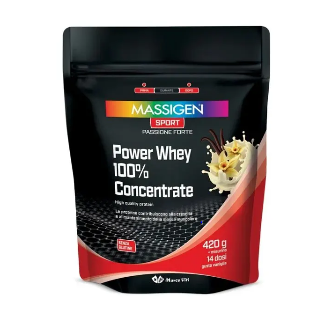 Marco Viti Massigen Sport Power Whey Concentrate Vaniglia 420 G Marco Viti Massigen Sport Power Whey Concentrate Vaniglia 420 G
