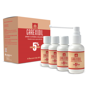 Carexidil 5% Spray Cutaneo Soluzione, 4 Flaconi 60 ml