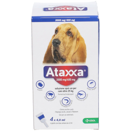 Krka Ataxxa 2000 Mg/400 Mg Soluzione Spot-on Per Cani Oltre 25 Kg