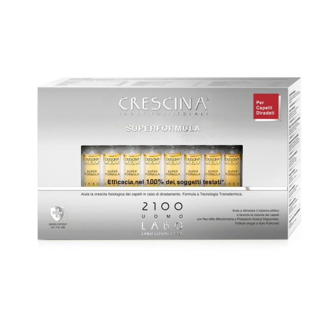 Crescina Isole Follicolari Super Formula 2100 Uomo 40 Fiale 3,5 Ml