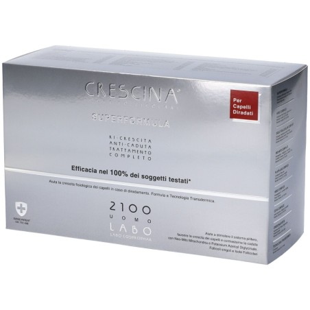 Labo Crescina Isole Follicolari Super Formula 2100 Uomo Tc 20+20 Fiale 3,5 Ml