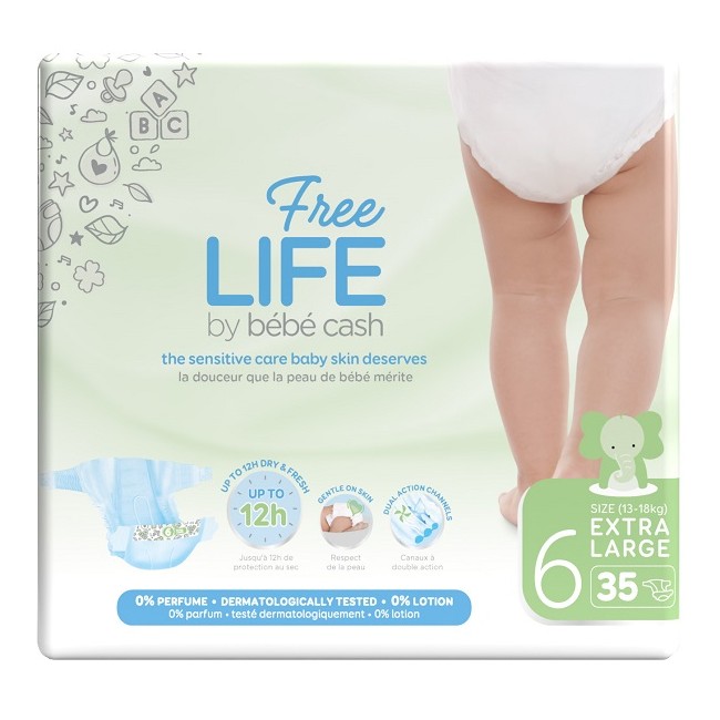 Ontex Freelife By Bebecash Pants Xl Taglia 6 17 Kg+ Girovita Fino A 72 Cm 18 Pezzi Ontex Freelife By Bebecash Pants Xl Taglia 6 17 Kg+ Girovita Fino A 72 Cm 18 Pezzi