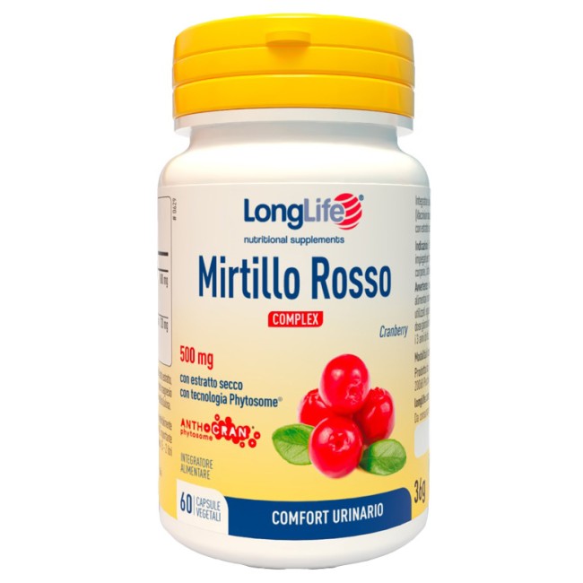 Longlife Mirtillo Rosso Complex 60 Capsule Vegetali Longlife Mirtillo Rosso Complex 60 Capsule Vegetali