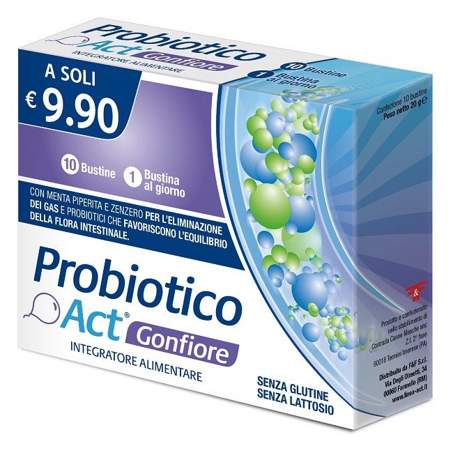 F&f Probiotico Act Gonfiore 10 Bustine F&f Probiotico Act Gonfiore 10 Bustine