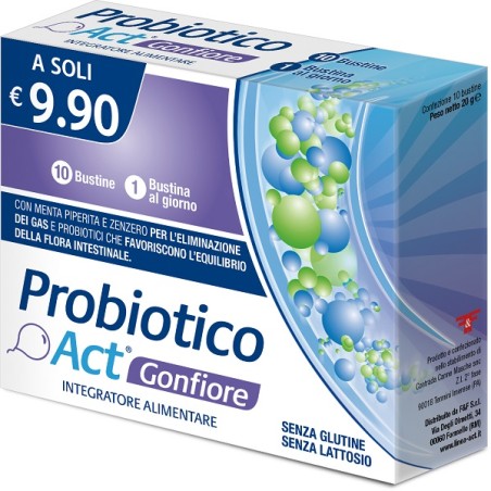 F&f Probiotico Act Gonfiore 10 Bustine F&f Probiotico Act Gonfiore 10 Bustine