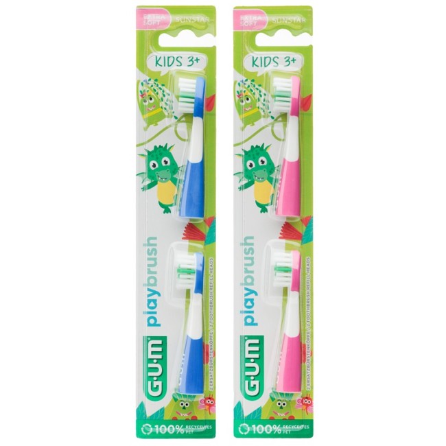 Gum Playbrush Spazzolino Kids 3+ Refill Blu Gum Playbrush Spazzolino Kids 3+ Refill Blu