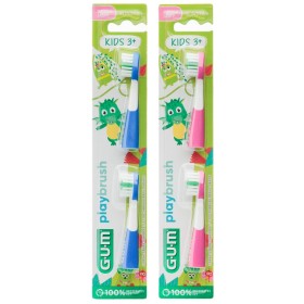 Gum Playbrush Spazzolino Kids 3+ Refill Colore Rosa