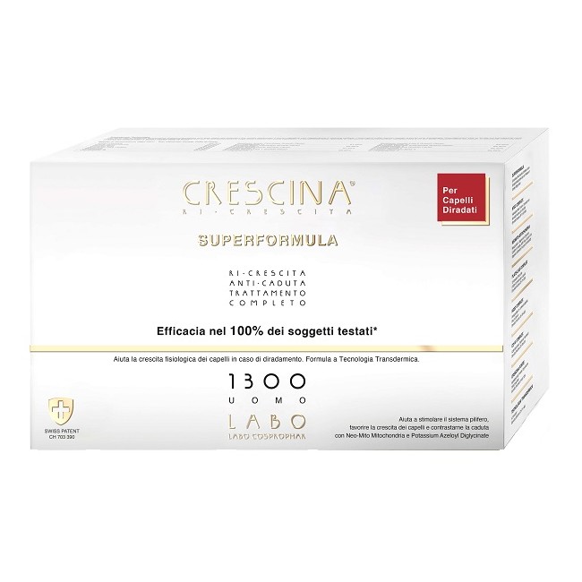 Labo Crescina Ri Crescita Super Formula 1300 Uomo Tc 20+20 Fiale 3,5 Ml
