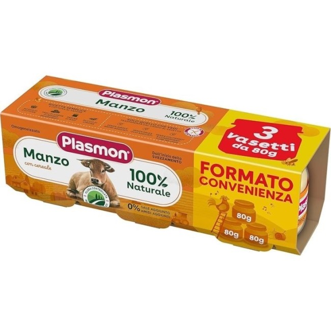 Plasmon Omogeneizzato Vitello E Cereale 3 Pezzi Da 80 G Plasmon Omogeneizzato Vitello E Cereale 3 Pezzi Da 80 G