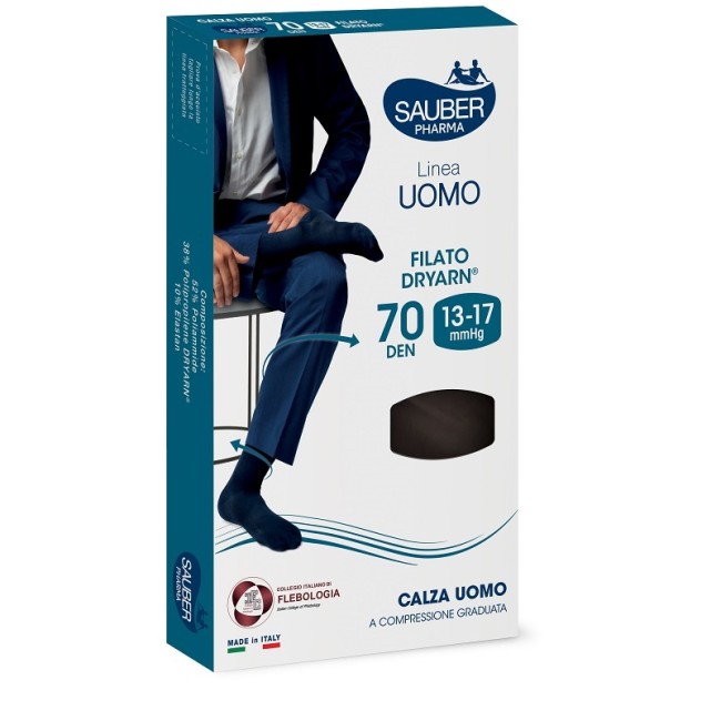 Desa Pharma Sauber Pharma Uomo Calza Dryarn 70 Denari Nero Taglia L/xl