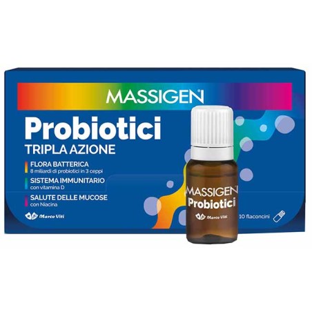 Marco Viti Massigen Probiotici 10 Flaconcini X 8 Ml Marco Viti Massigen Probiotici 10 Flaconcini X 8 Ml