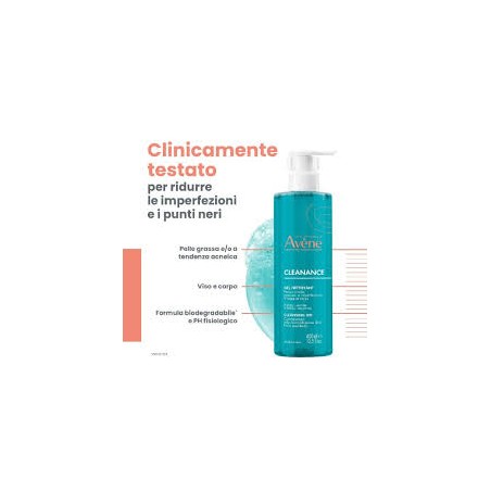 Avene Cleanance Gel Detergente Nuova Formula 400ml Avene Cleanance Gel Detergente Nuova Formula 400ml