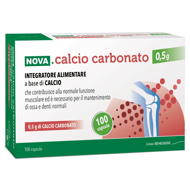 Nova Argentia Nova Calcio Carbonato 0,5 G 100 Capsule Nova Argentia Nova Calcio Carbonato 0,5 G 100 Capsule