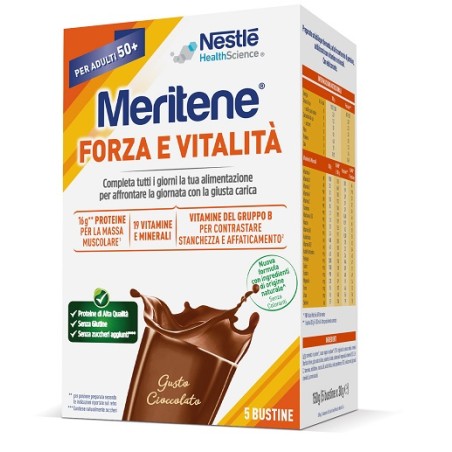 Nestlè Meritene Forza E Vitalita' Cioccolato 5 Bustine Da 30 G Nestlè Meritene Forza E Vitalita' Cioccolato 5 Bustine Da 30 G