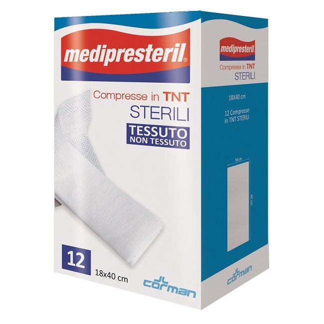 Corman Compresse Sterili Tnt Medipresteril 18x40 Cm 12 Pezzi