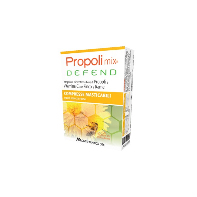 Montefarmaco Propoli Mix Defend 30 Compresse Masticabili Gusto Arancia Montefarmaco Propoli Mix Defend 30 Compresse Masticabili Gusto Arancia