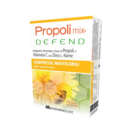 Montefarmaco Propoli Mix Defend 30 Compresse Masticabili Gusto Arancia Montefarmaco Propoli Mix Defend 30 Compresse Masticabili Gusto Arancia