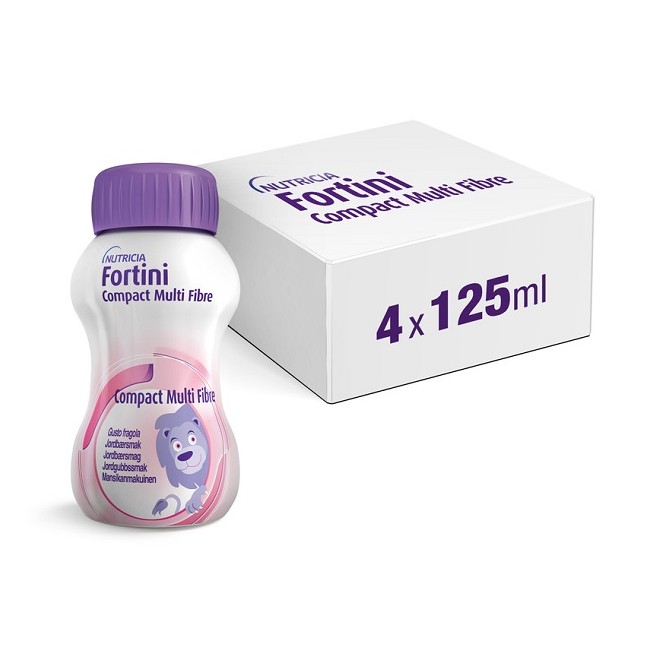 Danone Fortini Compact Multi Fibre Fragola 4 Pezzi 125 G Danone Fortini Compact Multi Fibre Fragola 4 Pezzi 125 G