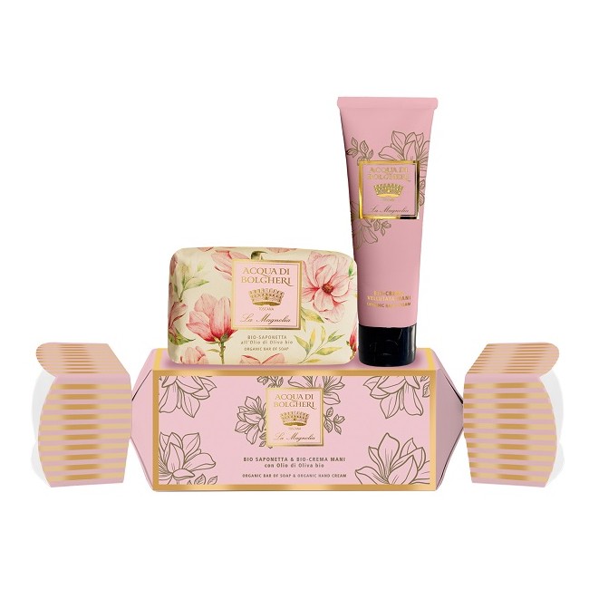 Acqua Di Bolgheri La Magnolia Cofanetto Caramella Bio Saponetta & Bio Crema Mani Con Olio Di Oliva Bio
