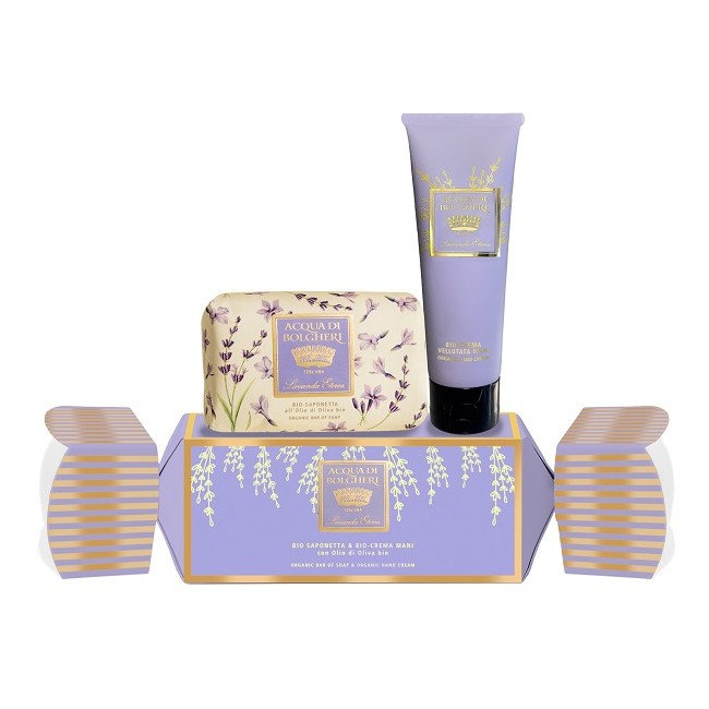 Acqua Di Bolgheri Lavanda Cofanetto Caramella Bio Saponetta & Bio Crema Mani Con Olio Di Oliva Bio