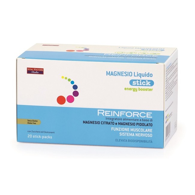 Vital Factors Reinforce Magnesio Liquido 20 Stick-packs Da 10 Ml