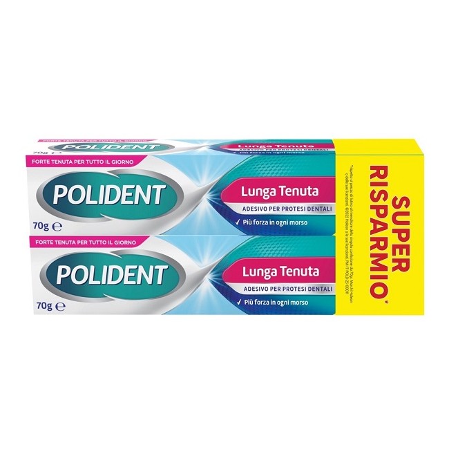 Haleon Adesivo Protesi Dentali Polident Lunga Tenuta 2 Tubetti X 70 G
