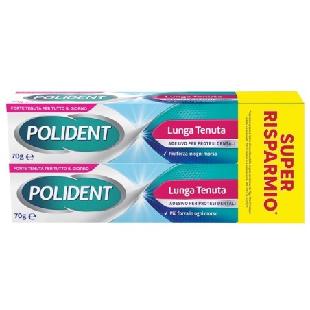 Haleon Adesivo Protesi Dentali Polident Lunga Tenuta 2 Tubetti X 70 G