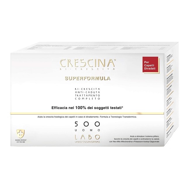 Labo Crescina Ri Crescita Super Formula 500 Uomo Tc 20+20 Fiale 3,5 Ml