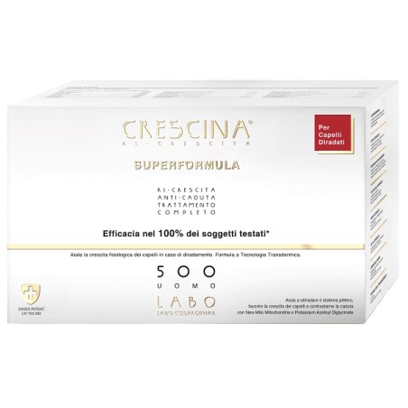 Labo Crescina Ri Crescita Super Formula 500 Uomo Tc 20+20 Fiale 3,5 Ml
