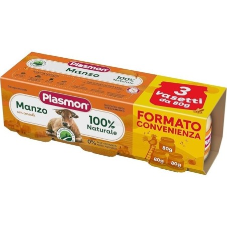 Plasmon Omogeneizzato Manzo E Cereale 3 Pezzi Da 80 G