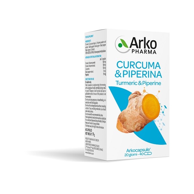 Arkopharma Arko Capsule Curcuma + Piperina 40 Capsule Arkopharma Arko Capsule Curcuma + Piperina 40 Capsule