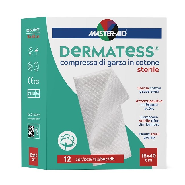 Pietrasanta Pharma Garza Compressa Master-aid Dermatess Cotone 18x40cm 12 Pezzi