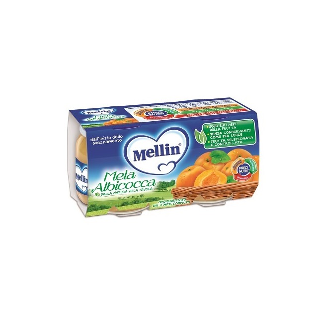 Danone Mellin Omogeneizzato Mela/albicocca 100 G 2 Pezzi