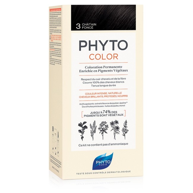 Phytocolor 3 Castano Scuro 1 Latte + 1 Crema + 1 Maschera + 1 Paio Di Guanti