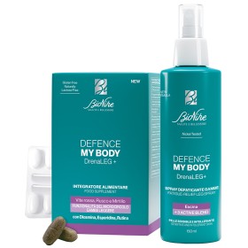 Bionike Defence My Body Drenaleg+ Kit In & Out 1 Drenaleg+ 60 Compresse + 1 Drenaleg+ Spray Defaticante Gambe 150 Ml