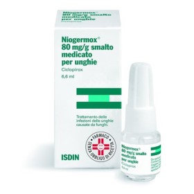 Niogermox 80 mg/g smalto medicato per unghie 80 mg/g smalto medicato per unghie flacone in vetro da 6,6 ml con tappo a vite pp