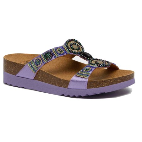 Scholl Calzatura New Bogota' Wedge Satin+beads W Lilac 36