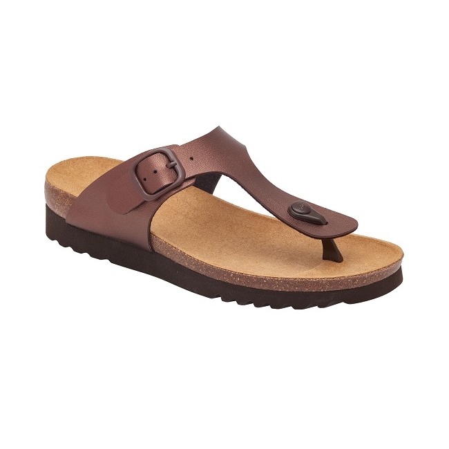 Scholl Calzatura Boa Vista Laminated Synthetic Bis W Dk Brown 39